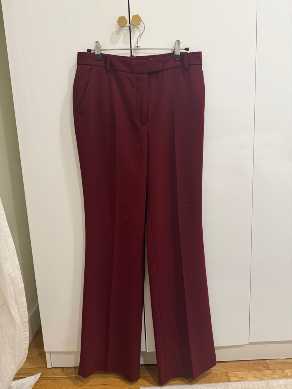 Zara Wide-Leg Trousers in Burgundy